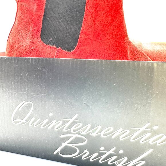 Justin Reese Red Suede Chunky Sole Boots—UK 7/US 9/EU 40—Removable Buckles—NWOT - Picture 7 of 10